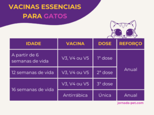 calendário de vacinação para gatos